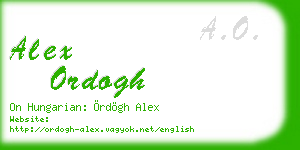 alex ordogh business card